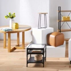 Honeybloom Round Brown Woven Box, 8" -Karaca House Shop honeybloom round brown woven box 8 2