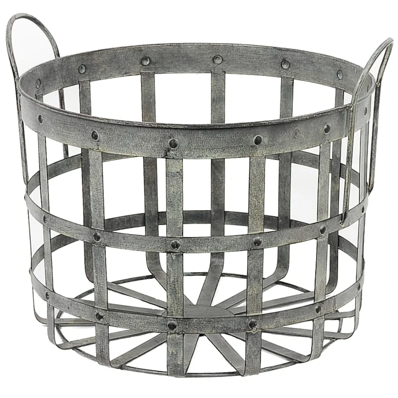 Iron Rivet Storage Basket, Medium 3 Iron Rivet Storage Basket, Medium