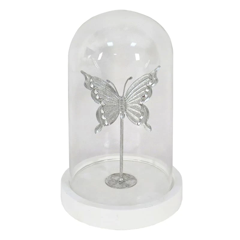 Laila Ali Butterfly In Glass Cloche, 10.5" 3 Laila Ali Butterfly In Glass Cloche, 10.5"