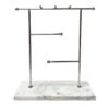 Laila Ali Chrome Jewelry Holder With Marbled Base, 10.5" -Karaca House Shop laila ali chrome jewelry holder with marbled base 10.5