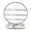 Laila Ali Chrome Jewelry Holder With Marbled Base, 8.5" -Karaca House Shop laila ali chrome jewelry holder with marbled base 8.5