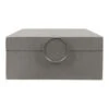 Laila Ali Grey Fabric Decorative Box, 8x4 -Karaca House Shop laila ali grey fabric decorative box 8x4 1