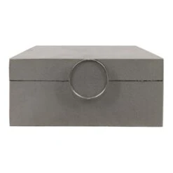 Laila Ali Grey Fabric Decorative Box, 8x4