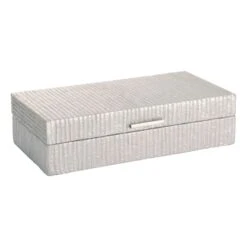 Laila Ali Metallic Seagrass Decorative Box, Medium