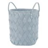 Laila Ali Round Woven Blue Felt Laundry Hamper -Karaca House Shop laila ali round woven blue felt laundry hamper