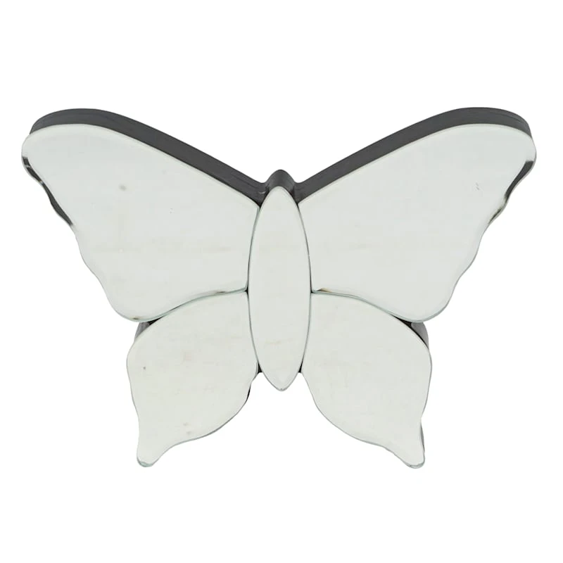 Laila Ali Silver Mirrored Butterfly Decor, 8x6 3 Laila Ali Silver Mirrored Butterfly Decor, 8x6