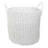 Large White Round Pp Woven Basket -Karaca House Shop large white round pp woven basket