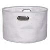 Light Grey Round Fabric Storage Basket, Medium -Karaca House Shop light grey round fabric storage basket medium