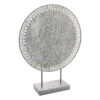 Metal Charger Base And Crackled Mosaic Mirror, 24" -Karaca House Shop metal charger base and crackled mosaic mirror 24