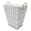 Metal Wire Grid Laundry Hamper, Cool Grey -Karaca House Shop metal wire grid laundry hamper cool grey