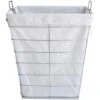 Metal Wire Rectangle Laundry Hamper & Liner, Metallic -Karaca House Shop metal wire rectangle laundry hamper liner metallic