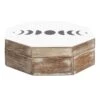 Moon Phases Hexagon Box, 8.5" -Karaca House Shop moon phases hexagon box 8.5