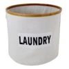 Natural Round Bamboo Fabric Laundry Basket, Medium 2 Natural Round Bamboo Fabric Laundry Basket, Medium -Karaca House Shop natural round bamboo fabric laundry basket medium