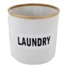 Natural Round Bamboo Fabric Laundry Basket, Small