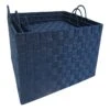 Navy Weave Storage Box, Extra Large -Karaca House Shop navy weave storage box extra large