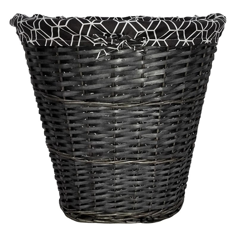 Oval Willow Laundry Hamper, Grey 3 Oval Willow Laundry Hamper, Grey