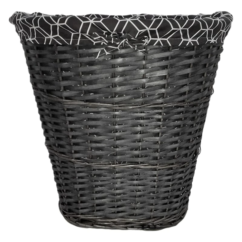 Oval Willow Spilt Laundry Hamper, Grey 3 Oval Willow Spilt Laundry Hamper, Grey
