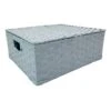 Paper Rope Rectangle Basket Blue With Lid, Medium -Karaca House Shop paper rope rectangle basket blue with lid medium