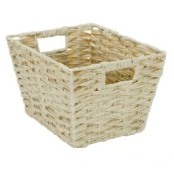 Pe Faux Rattan S Tote Taupe
