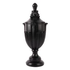 Providence Black Urn With Lid, 16"