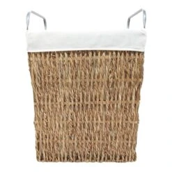 Rectangle Twisted Wicker Laundry Hamper, Small