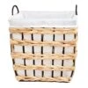 Rectangle Water Hyacinth Wicker Laundry Hamper, Large -Karaca House Shop rectangle water hyacinth wicker laundry hamper large