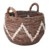 Round Banana Leaf Belly Storage Basket, Large -Karaca House Shop round banana leaf belly storage basket large
