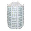 Round Collapsible Canvas Laundry Hamper With Drawstring Liner, Daisy Print