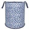 Round Collapsible Laundry Hamper With Handles, Blue Dots 1 Round Collapsible Laundry Hamper With Handles, Blue Dots -Karaca House Shop round collapsible laundry hamper with handles blue dots