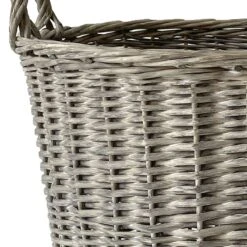 Round Grey Willow Laundry Hamper, Large 5 Round Grey Willow Laundry Hamper, Large -Karaca House Shop round grey willow laundry hamper large 1