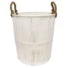 Round White Paper String Storage Basket, Large -Karaca House Shop round white paper string storage basket large
