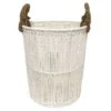 Round White Paper String Storage Basket, Small 2 Round White Paper String Storage Basket, Small -Karaca House Shop round white paper string storage basket small