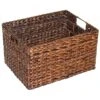 Rush Rectangle Basket Espresso M -Karaca House Shop rush rectangle basket espresso m