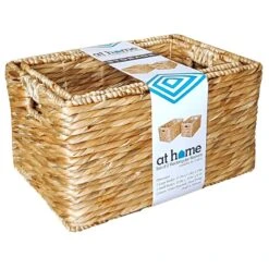 S/2 Rectangle Water Hyacinth Basket Natural