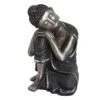 Silver & Black Buddha, 11.5" 1 Silver & Black Buddha, 11.5" -Karaca House Shop silver black buddha 11.5