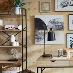 Sliced Wood Disk Sculpture With Black Base, 24" -Karaca House Shop sliced wood disk sculpture with black base 24 1