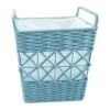 Tapered Rope Laundry Hamper Blue, Medium -Karaca House Shop tapered rope laundry hamper blue medium