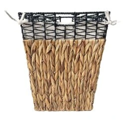 Tapered Square Water Hyacinth Laundry Hamper, Large
