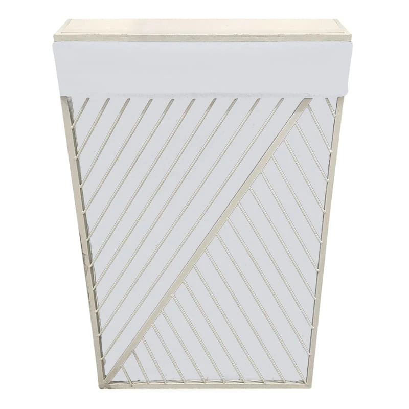 Tapered White Wood Rectangle Laundry Hamper 3 Tapered White Wood Rectangle Laundry Hamper