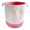 Tiny Dreamers Gingham Pink Laundry Hamper, Small 1 Tiny Dreamers Gingham Pink Laundry Hamper, Small -Karaca House Shop tiny dreamers gingham pink laundry hamper small