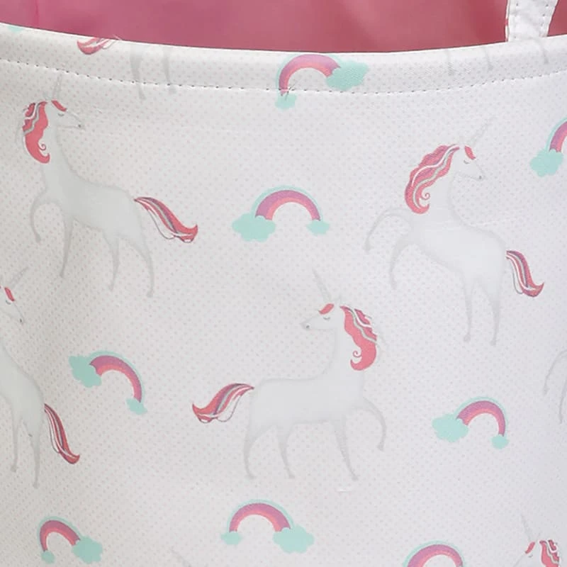 Tiny Dreamers Round Unicorn Kids Laundry Hamper, Medium 4 Tiny Dreamers Round Unicorn Kids Laundry Hamper, Medium - Image 2