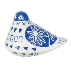 Tracey Boyd Blue Ceramic Tonala Bird Figurine, 7.5"
