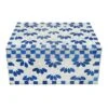Tracey Boyd Blue Floral Mosaic Box Decor, 8x5 -Karaca House Shop tracey boyd blue floral mosaic box decor 8x5 1