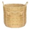 Tracey Boyd Braided Round Basket With Triangle Accents, Medium