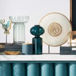 Tracey Boyd Brown & Ivory Carved Medallion With Beads On Stand, 16" -Karaca House Shop tracey boyd brown ivory carved medallion with beads on stand 16 2