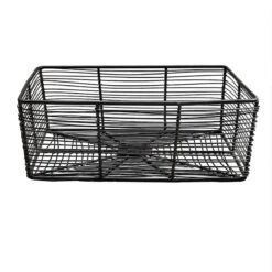 Tracey Boyd Charcoal Grey Rectangle Metal Storage Basket, Medium