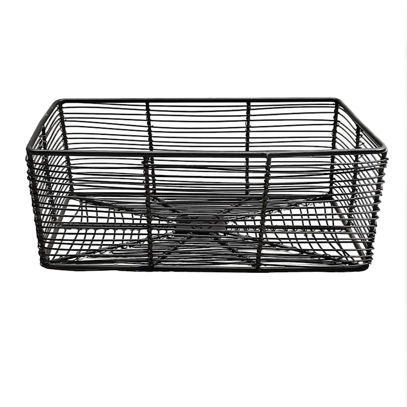 Tracey Boyd Charcoal Grey Rectangle Metal Storage Basket, Medium 3 Tracey Boyd Charcoal Grey Rectangle Metal Storage Basket, Medium