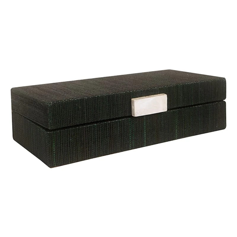 Tracey Boyd Green Woven Decorative Box, 13x7 3 Tracey Boyd Green Woven Decorative Box, 13x7