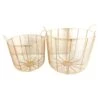 Tracey Boyd Round Gold Metal Storage Basket, Large -Karaca House Shop tracey boyd round gold metal storage basket large