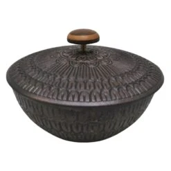 Karaca House Shop 13 Tracey Boyd Textured Round Box Decor, 7"